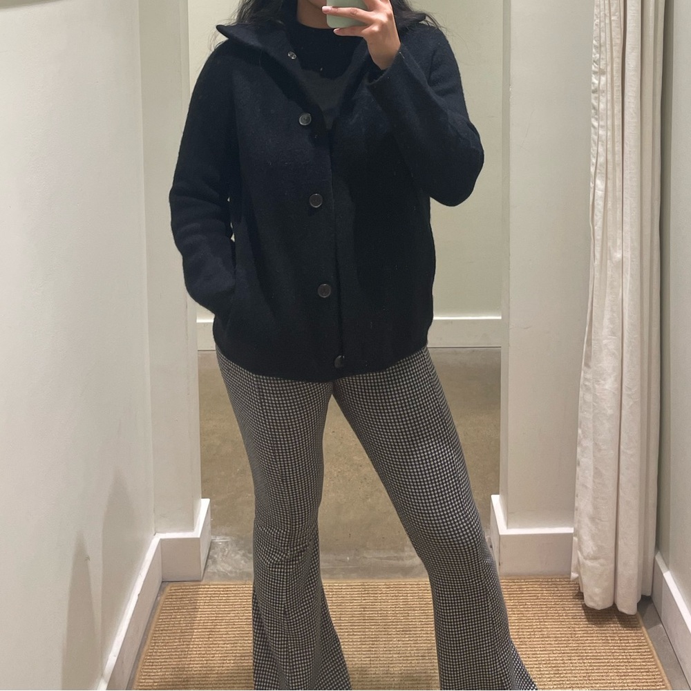 Vince Black Button-Up Wool Jacket